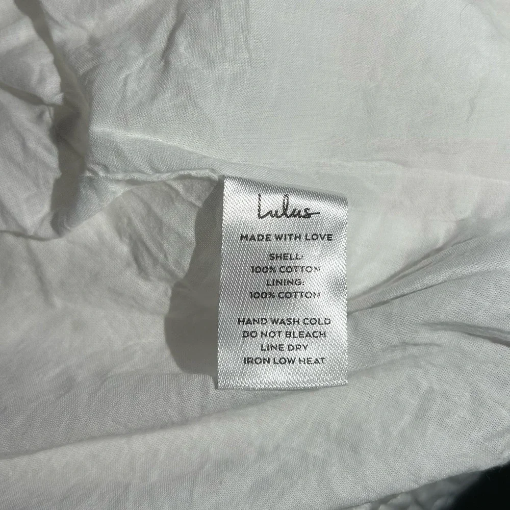 Summer  Lulus Cutie White Eyelet Embroidered Sleeveless Mini Dress 100% Cotton - Picture 8 of 9